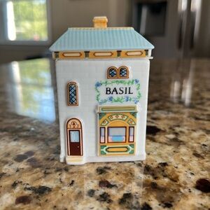 Rare Vintage Lenox Spice Village Jar 1989 Cottage Collection - Basil